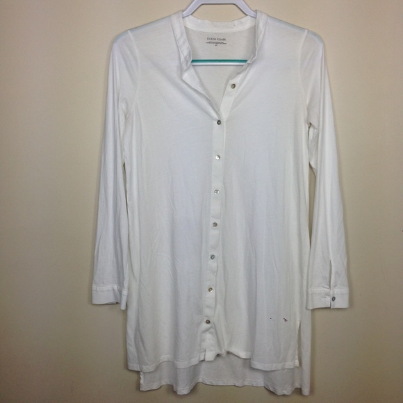Eileen Fisher Tops - Eileen Fisher Loose Cotton White Blouse Top Sz S